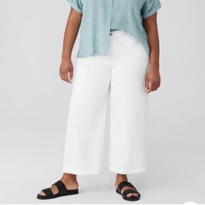 NEW EILEEN FISHER WHITE WIDE LEG CROPPED PANT PLUS SIZE 2X